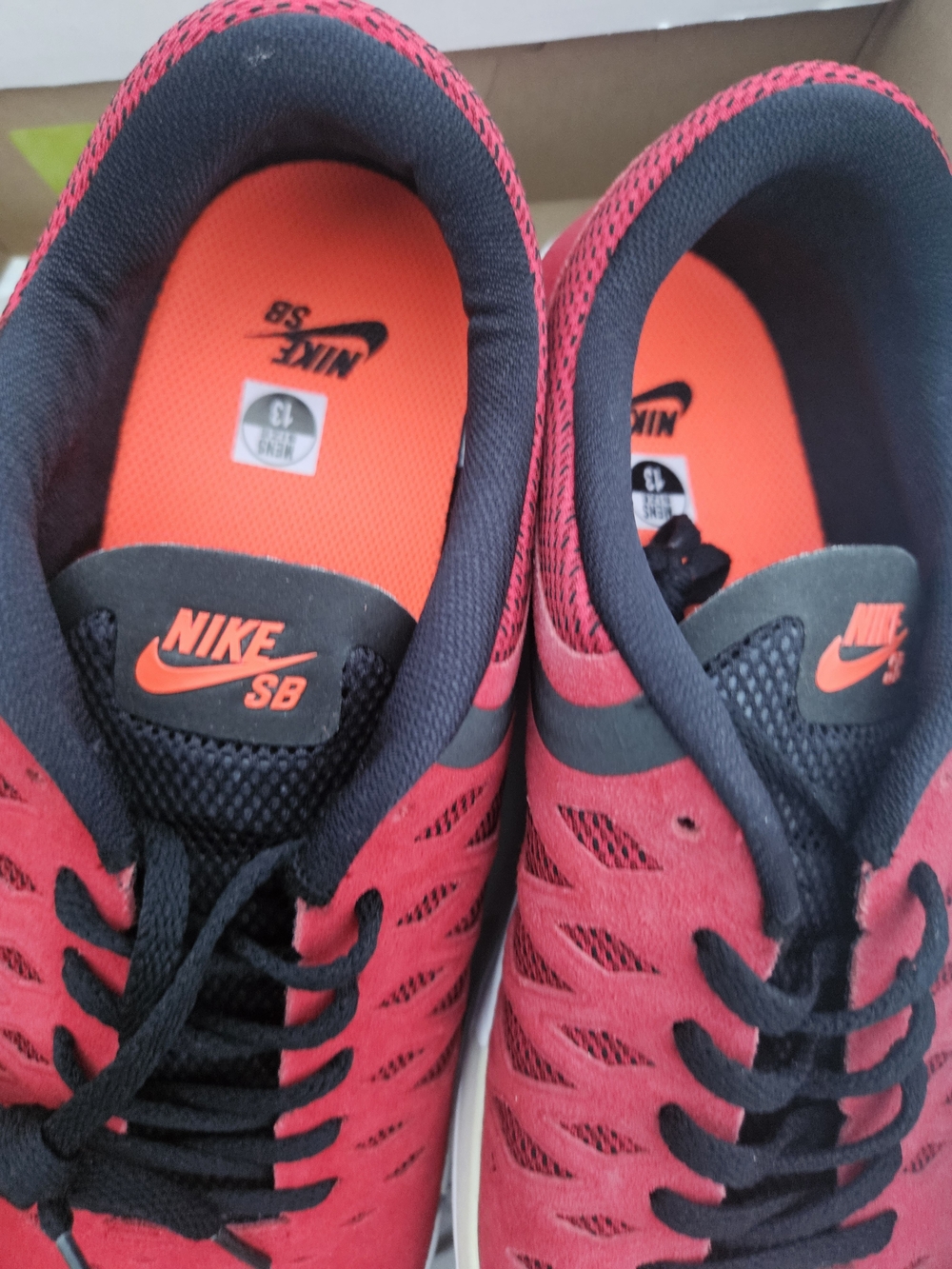 Nike SB Red and Black Men's Athletic Shoes